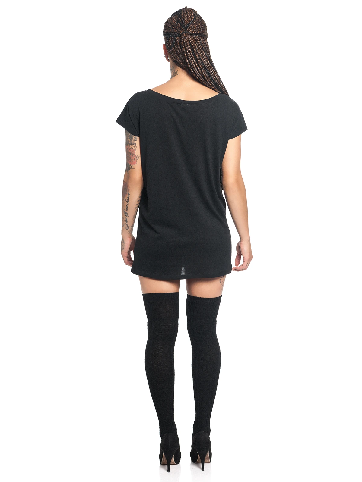 Alice Im Wunderland Stay Weird Damen Loose-Shirt Schwarz – Bild 4