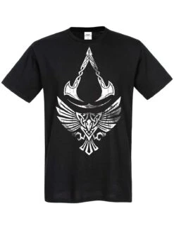 Assassins Creed Valhalla Raven & Symbol Herren T-Shirt Schwarz