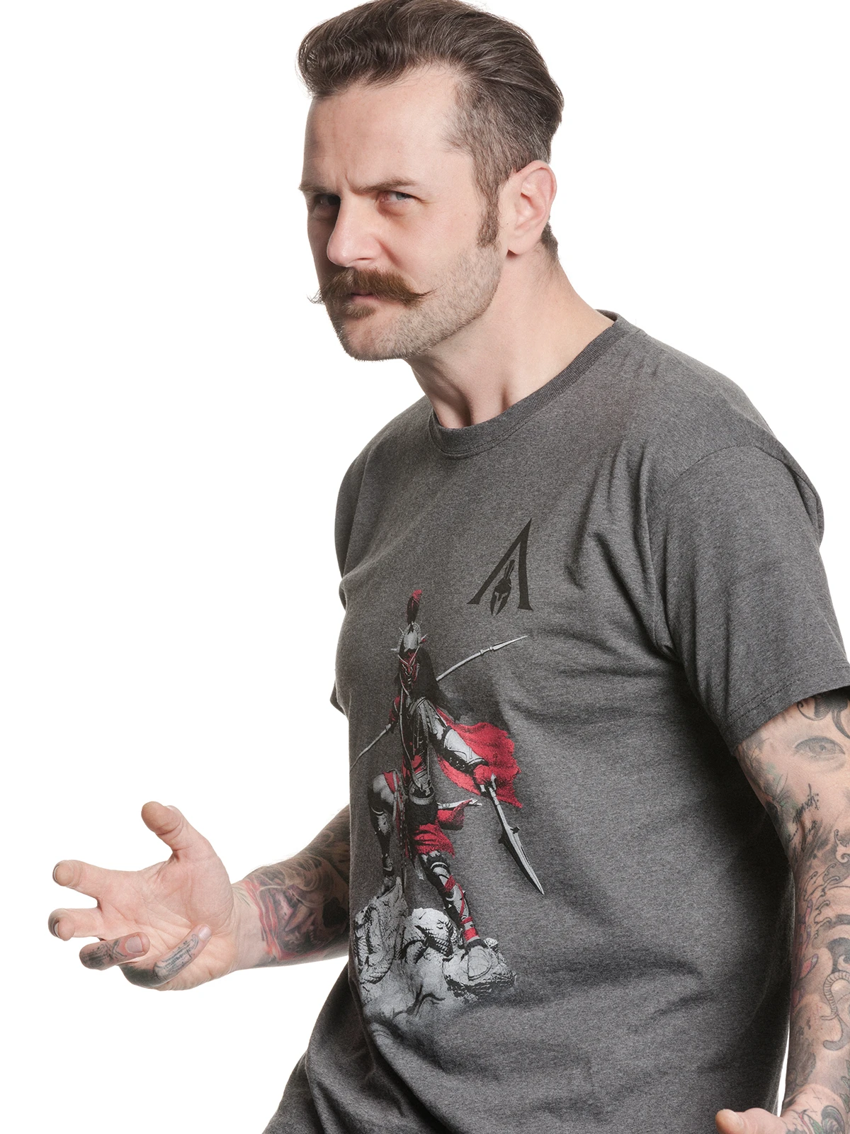 Assassins Creed Odyssey Warrior Herren T-Shirt Grau Meliert – Bild 4