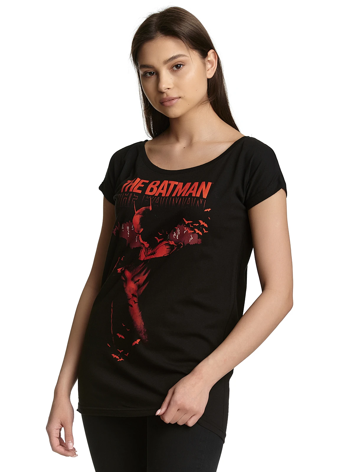 Batman Bloody Night Damen Loose-Shirt Schwarz – Bild 4