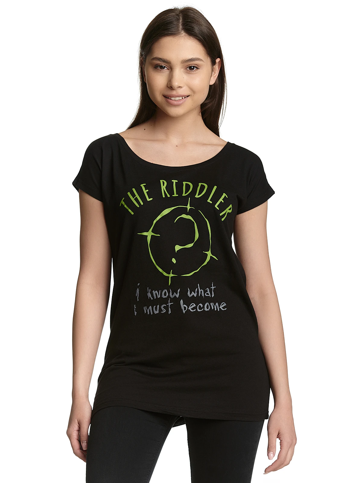 Batman I Know Damen Loose-Shirt Schwarz – Bild 2