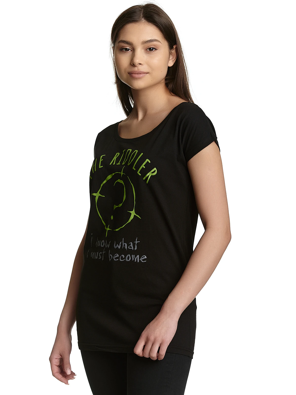 Batman I Know Damen Loose-Shirt Schwarz – Bild 4