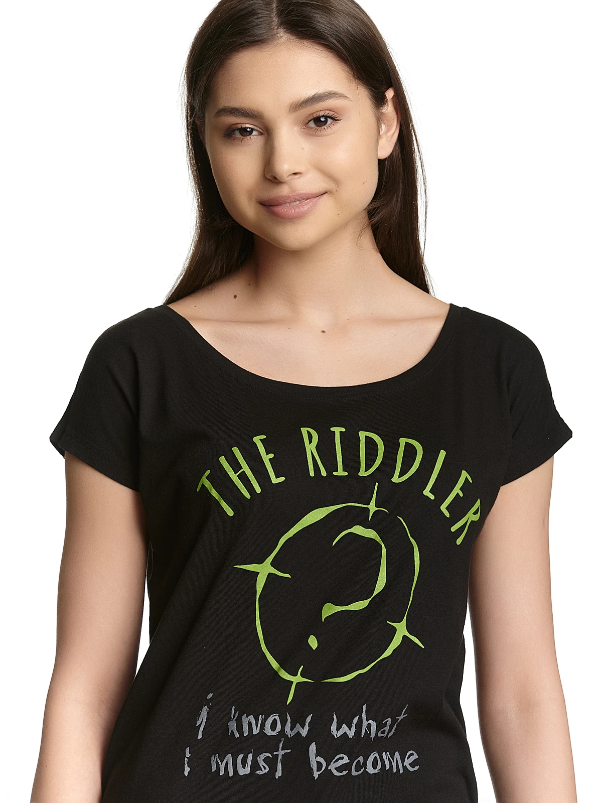 Batman I Know Damen Loose-Shirt Schwarz – Bild 5