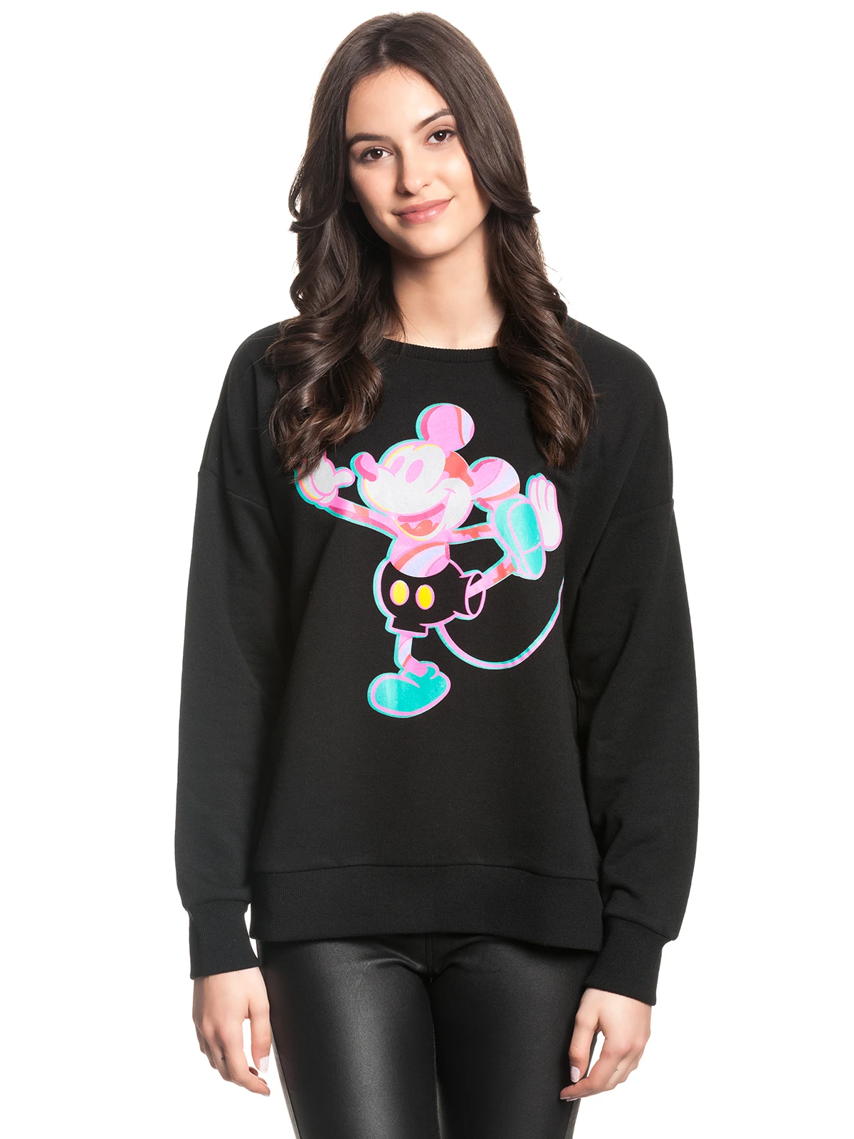 Disney Mickey Mouse Anime Pop Damen Sweatshirt Schwarz