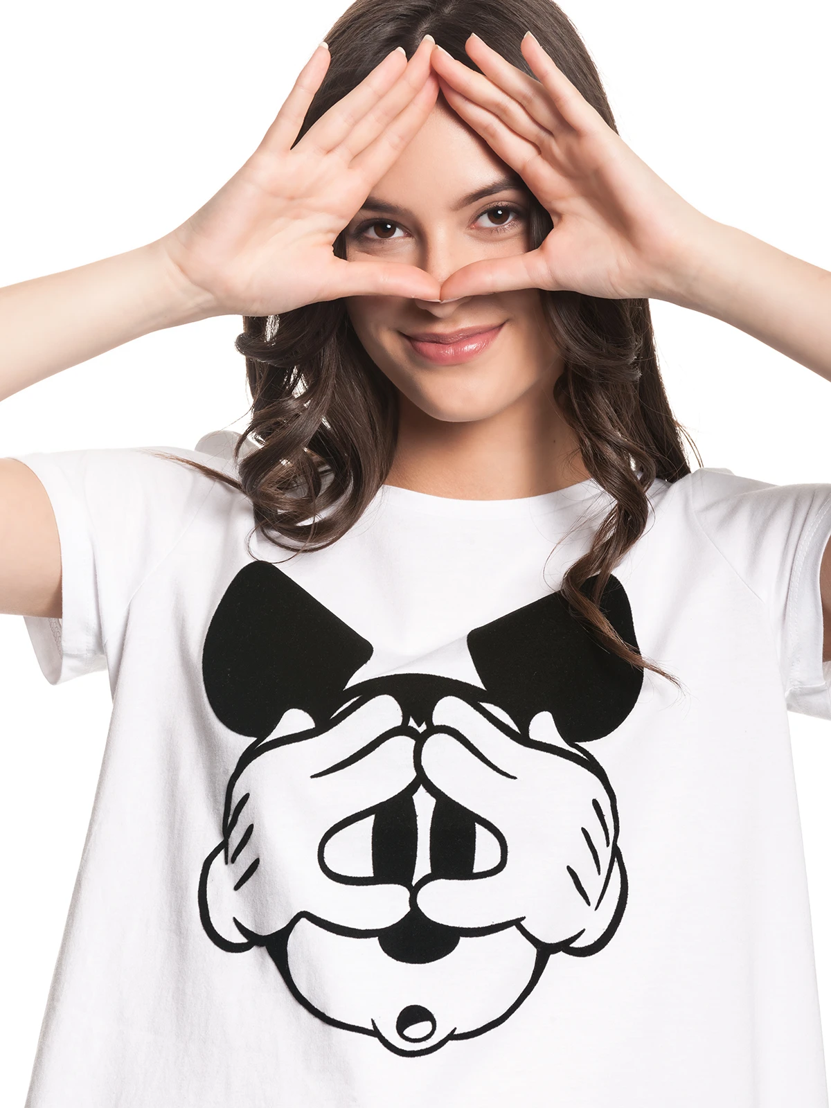Disney Mickey Mouse Hey Mickey Damen T-Shirt Weiss – Bild 5