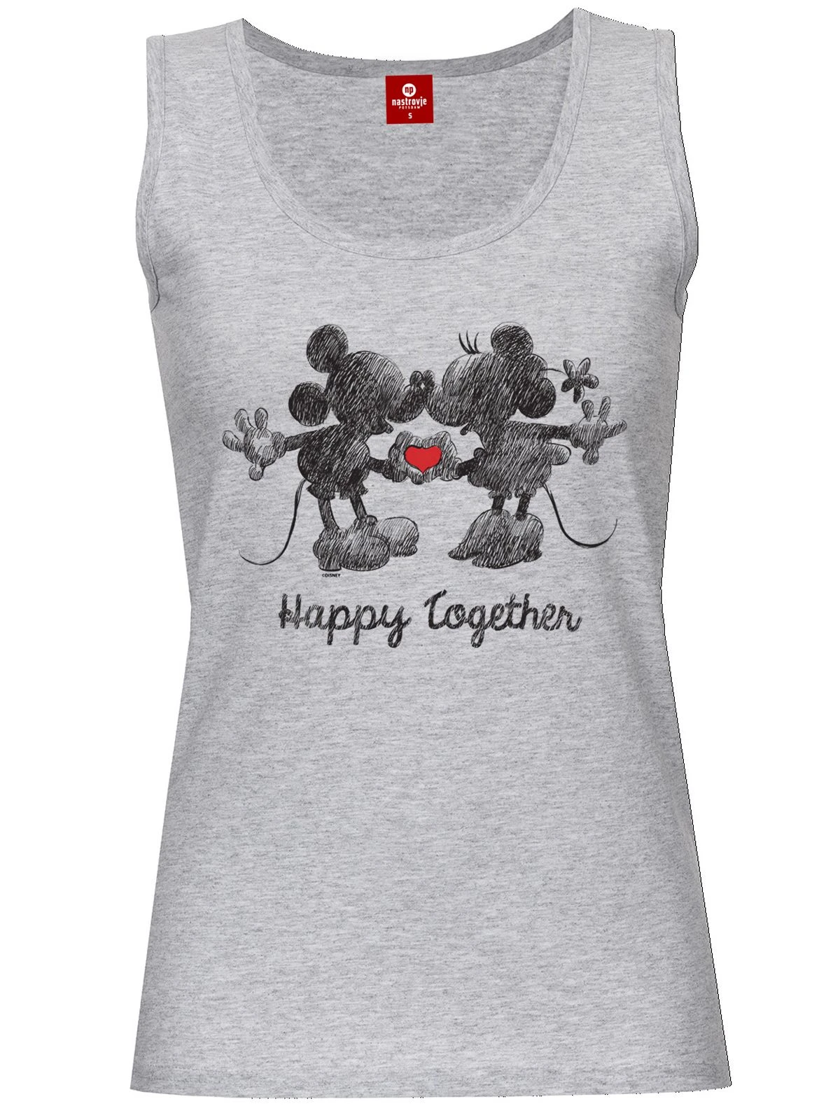 Disney Mickey & Minnie Happy Damen Tanktop Grau Meliert