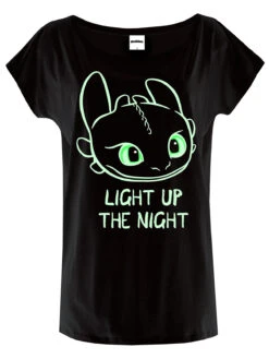 Dragons, Drachenzähmen Leicht Gemacht Light Up Damen Loose-Shirt Schwarz