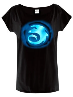 Dragons, Drachenzähmen Leicht Gemacht Shining Symbol Damen Loose-Shirt Schwarz