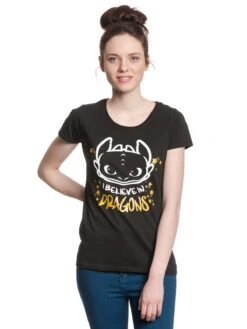 Dragons, Drachenzähmen Leicht Gemacht I Believe In Dragons Damen T-Shirt Schwarz