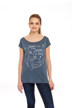 Dumbo Love You To The Moon Loose Girl Shirt Blau-meliert