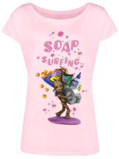 Guardians Of The Galaxy GOTG Soap ServingLoose Shirt Female Lightpink Lightpink