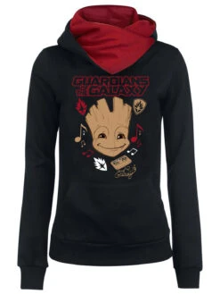 Guardians Of The Galaxy Music Damen Schalkragenpullover Schwarz/rot