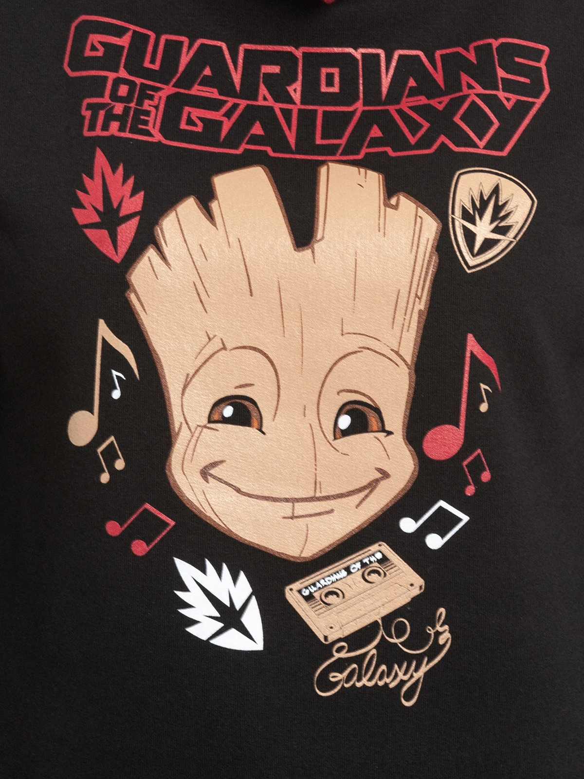 Guardians Of The Galaxy Music Damen Schalkragenpullover Schwarz/rot – Bild 4