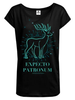 Harry Potter Expecto Damen Loose-Shirt Schwarz