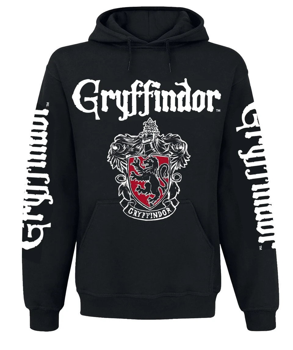 Harry Potter Gryffindor Glow In The Dark Hooded Sweater Male Schwarz