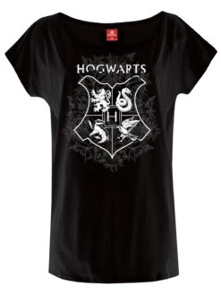 Harry Potter Hogwarts Grey Area Damen Loose-Shirt Schwarz