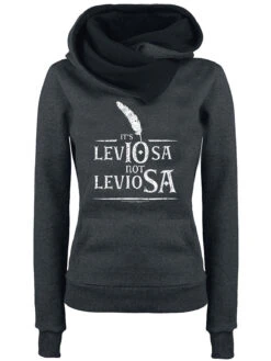 Harry Potter Leviosa Damen Schalkragenpullover Grau/schwarz