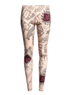Harry Potter Marauders Map Damen Leggings Beige/allover