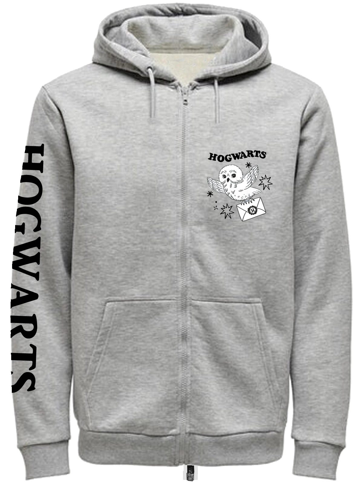 Harry Potter Waiting For Letter Zip-Hooded Sweater Female Grau Meliert