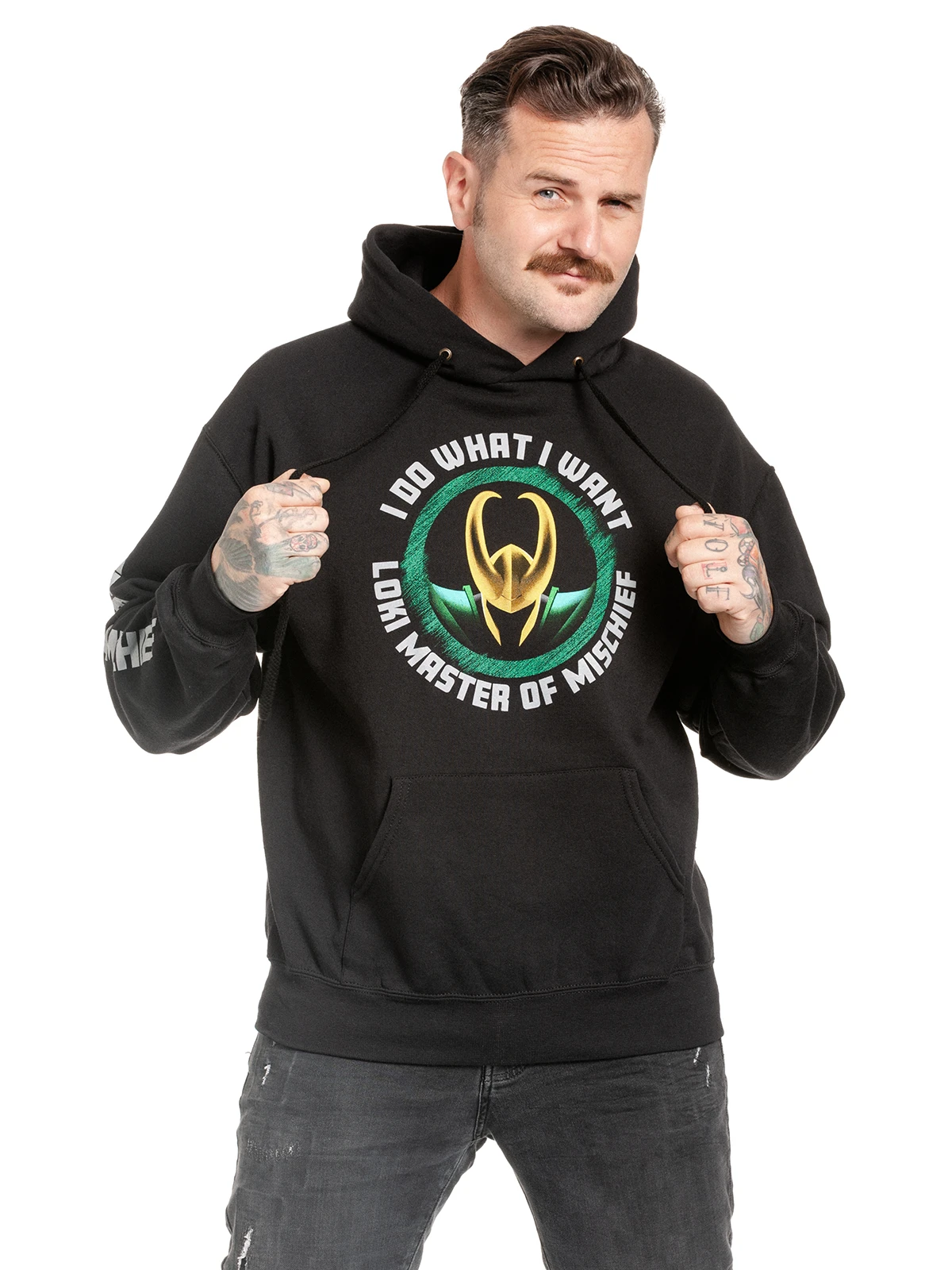 Loki Master Of Mischief Herren Kapuzensweatshirt Schwarz