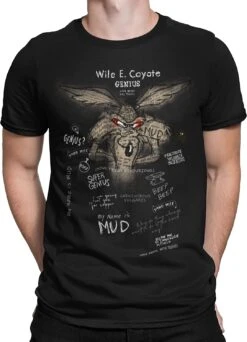 Looney Tunes Wile E. Coyote Genius Herren T-Shirt Black/wht