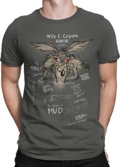Looney Tunes Wile E. Coyote Genius Herren T-Shirt Grey/white