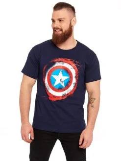 Marvel Captain America Sign T-Shirt Navy