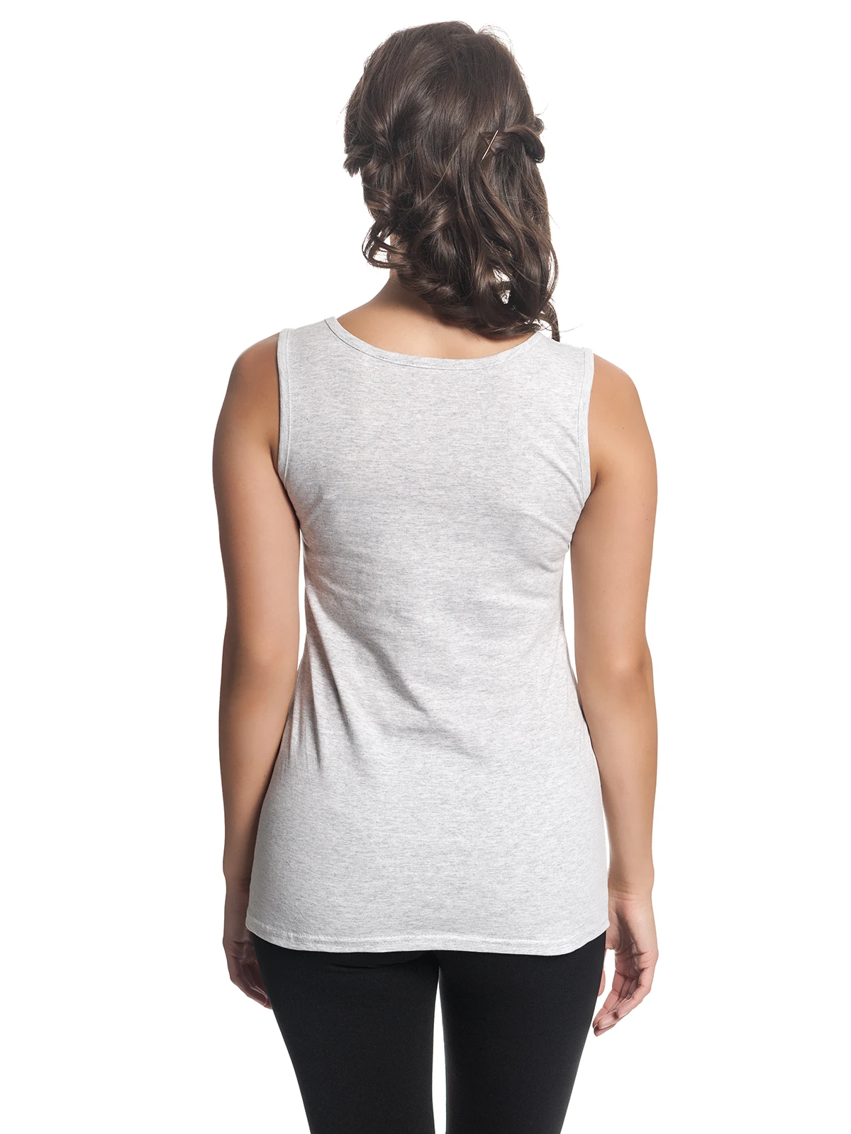 Disney Mickey & Minnie Happy Damen Tanktop Grau Meliert – Bild 3