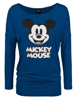 Mickey & Minnie Mouse Mickey Mouse Damen Langarmshirt Blau