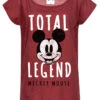 Mickey & Minnie Mouse Mickey Mouse Total Legend Damen Loose-Shirt Rot Meliert