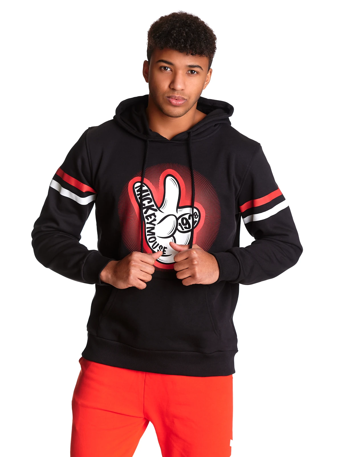 Mickey & Minnie Mouse Mickey Mouse V! Herren Kapuzensweatshirt Schwarz