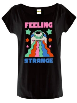 Minions Feeling Strange Damen Loose-Shirt Schwarz