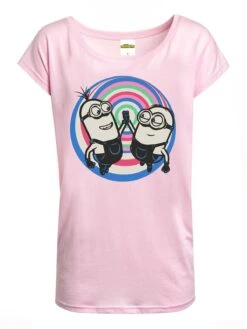 Minions Handshake Damen Loose-Shirt Lightpink