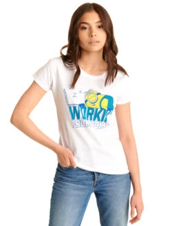 Minions Workin' From Home Damen T-Shirt Weiss