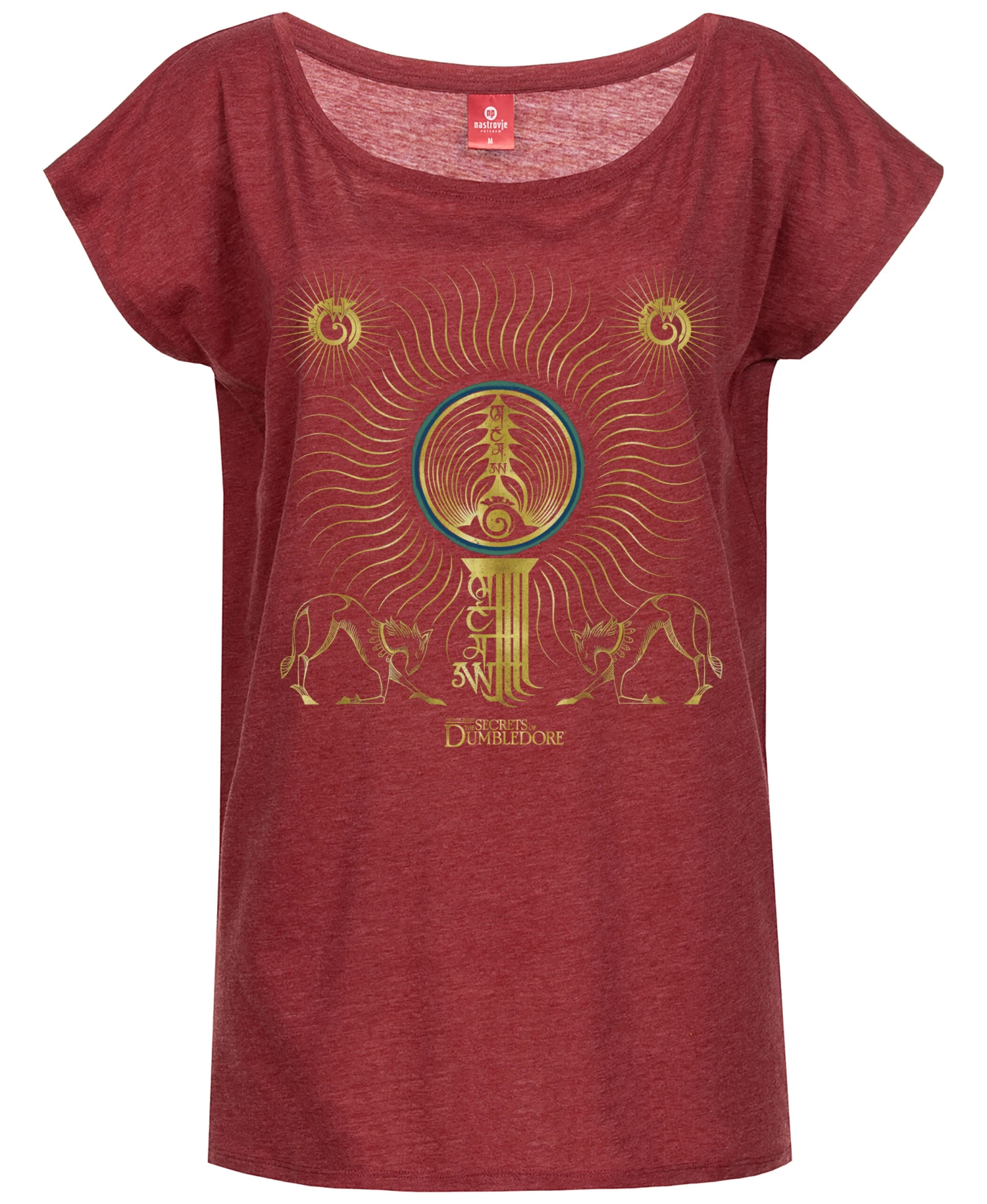 Fantastic Beasts Creatures Damen Loose-Shirt Rot Meliert