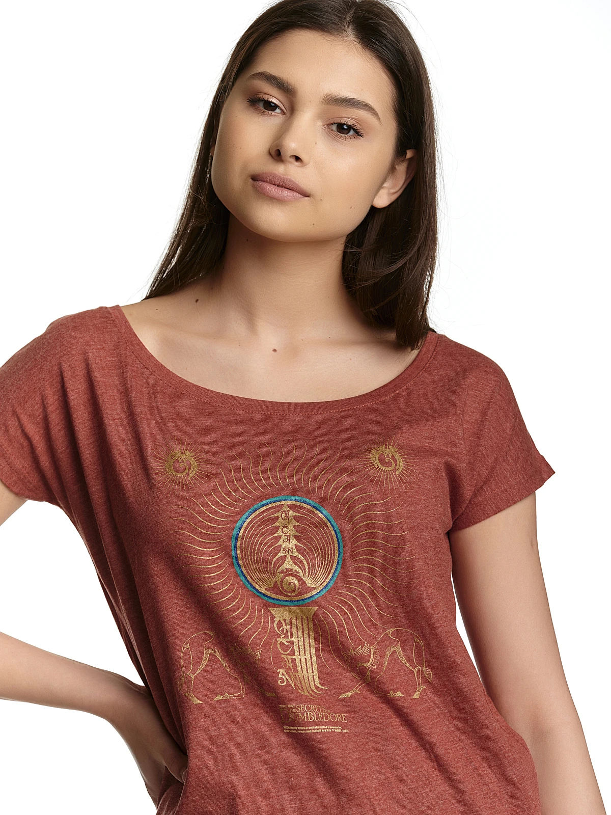 Fantastic Beasts Creatures Damen Loose-Shirt Rot Meliert – Bild 5