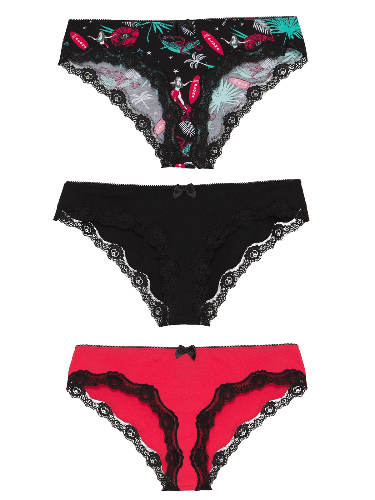 Pussy Deluxe Aloha Damen Slip-Set Mehrfarbig