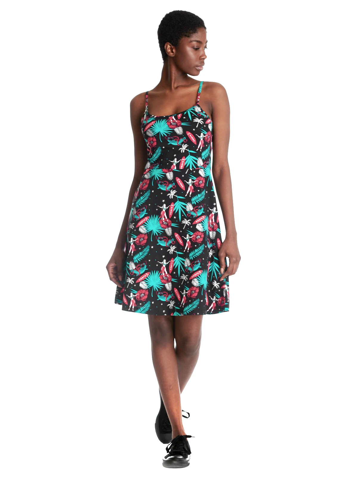 Pussy Deluxe Aloha Damen TrĂ€gerkleid Schwarz/allover â Bild 2