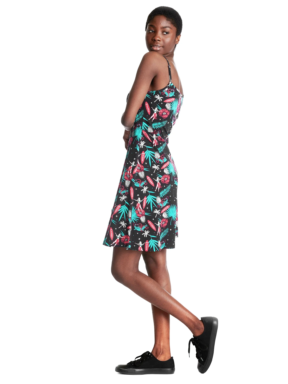 Pussy Deluxe Aloha Damen TrĂ€gerkleid Schwarz/allover â Bild 5