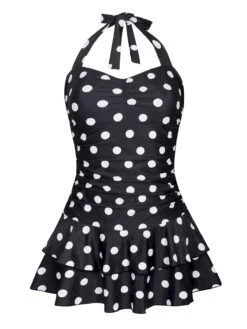 Pussy Deluxe Black Classic Summer Damen Badeanzug Schwarz Allover