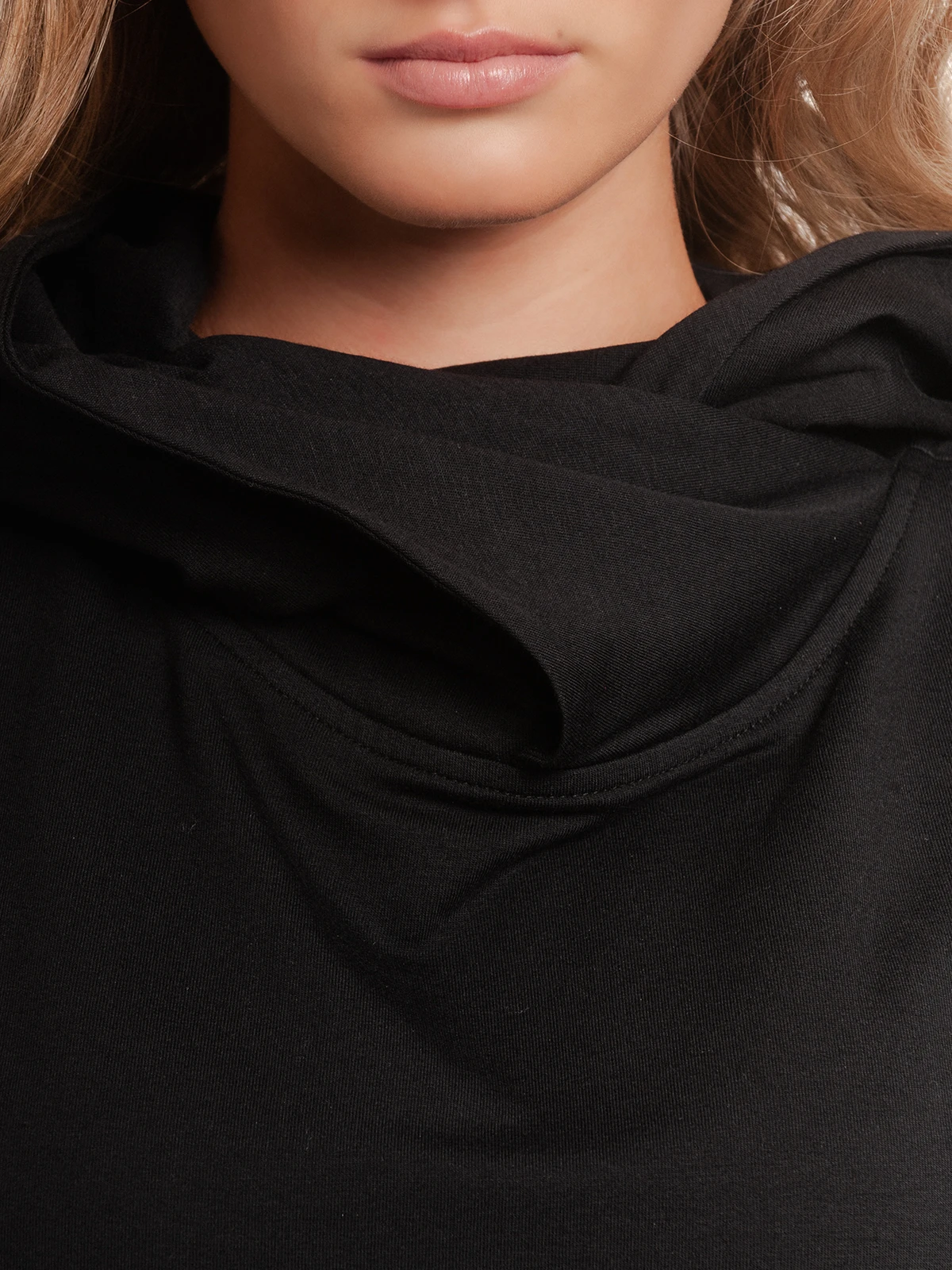 Pussy Deluxe Black Dots Shawl Hooded Damen Sweatkleid Schwarz – Bild 6