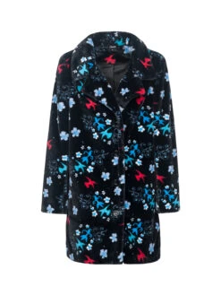 Pussy Deluxe Blossom Coat Damen Wintermantel Schwarz Allover