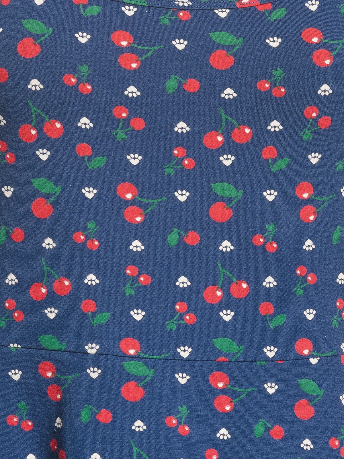 Pussy Deluxe Cat Paws & Cherries Damen Spaghettikleid Blau Allover – Bild 6