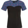 Pussy Deluxe Cat Paws & Cherries Damen T-Shirt Schwarz/allover