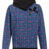 Pussy Deluxe Cat Paws & Cherries Damen Schalkragenpullover Blau Allover