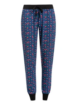Pussy Deluxe Cat Paws & Cherries Damen Sweathose Blau Allover