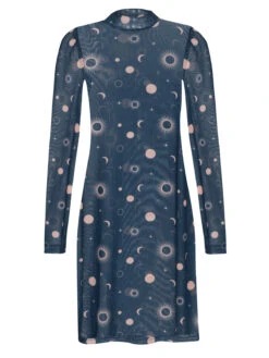 Pussy Deluxe Celestial Blue Mystic Damen 2-in-1-Kleid Blau Allover