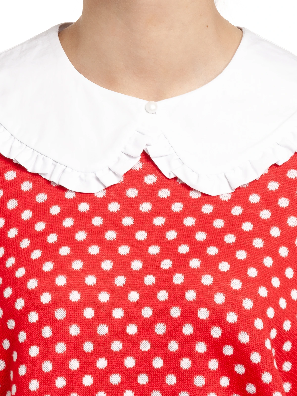 Pussy Deluxe Chic Dotties Damen Strickpullover Rot Allover - Image 6