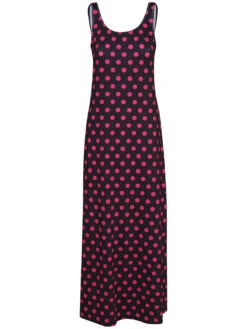 Pussy Deluxe Classic Pink Dotties Damen Strandkleid Schwarz Allover