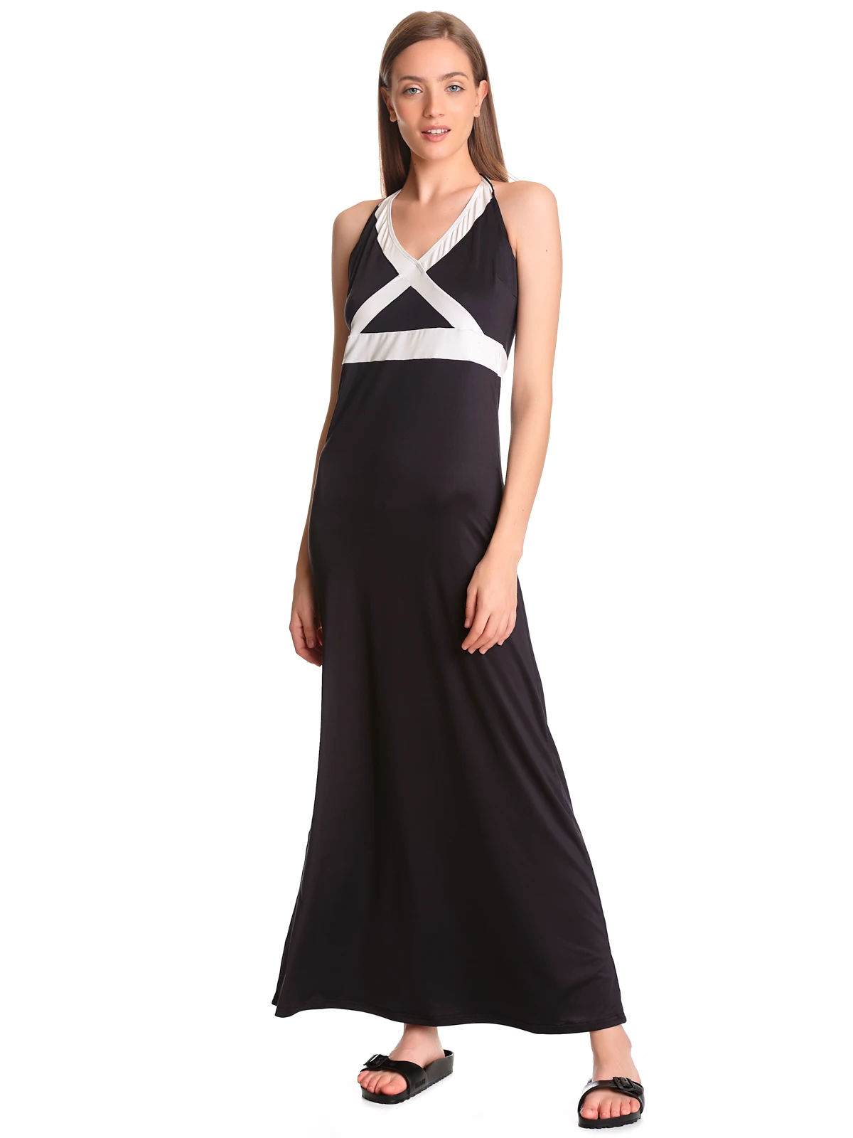 Pussy Deluxe Criss Cross Damen Strandkleid Schwarz/weiß - Image 2